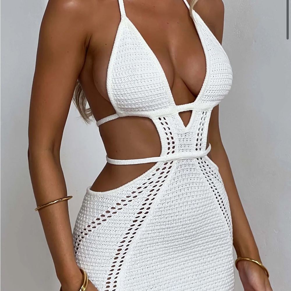 Selena mini dress- white Babyboo